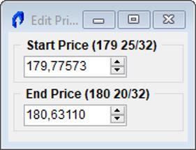 Edit prices dialog